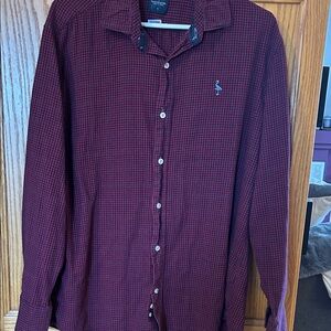 Classic Burgundy Checkered Men's Shirt